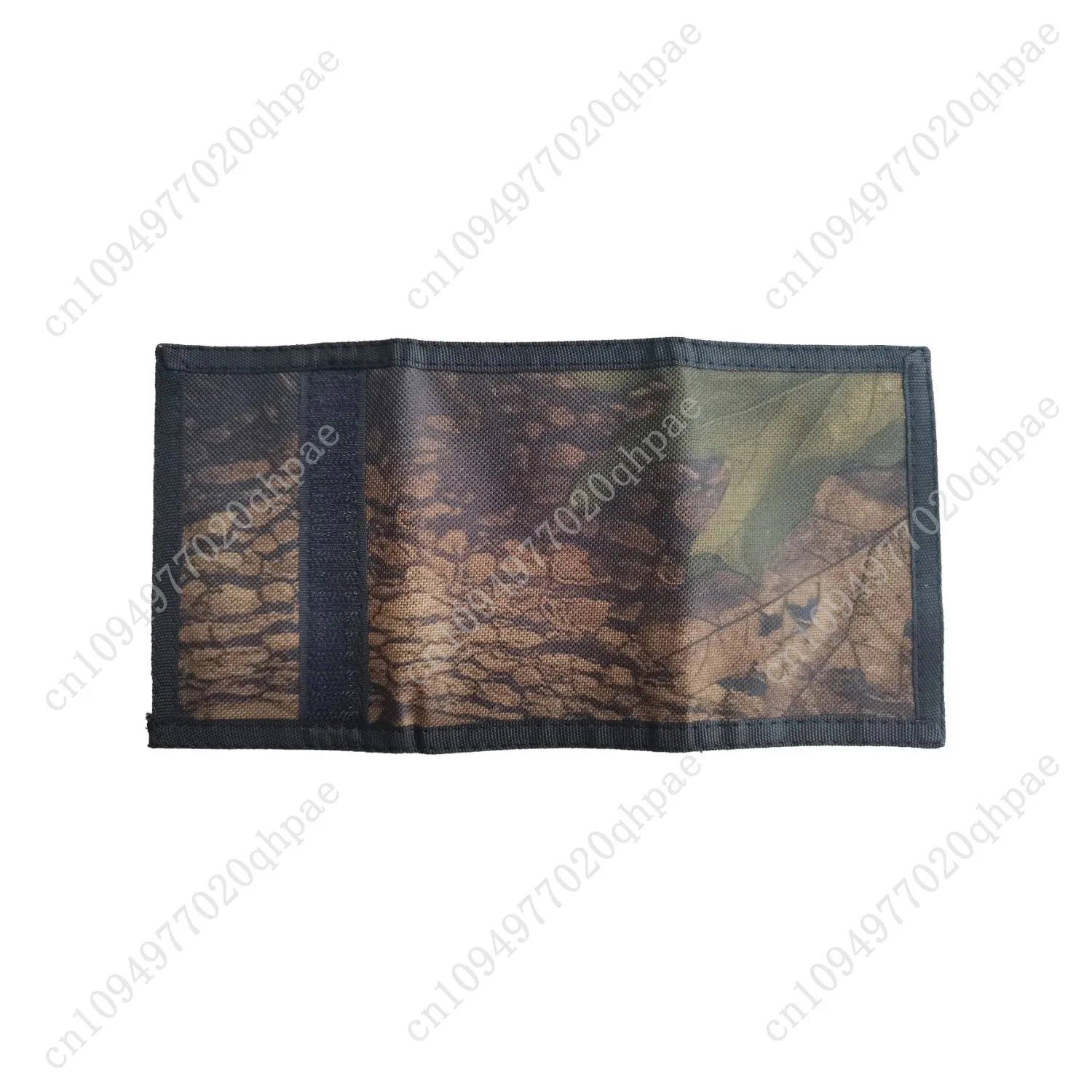 Hunting Camo Print Kids Wallet for Boys Girls Branch Camouflage Brown Fall Leaf Branches and Trunks Trifold Wallets