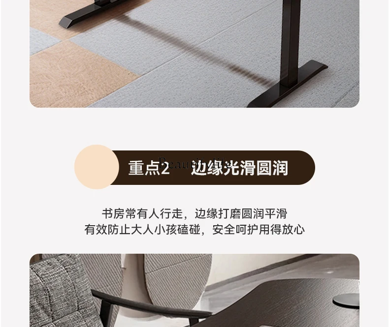 Escritorio italiano ligero de madera maciza de lujo, escritorio sencillo para ordenador de estudio en casa, escritorio de escritura moderno