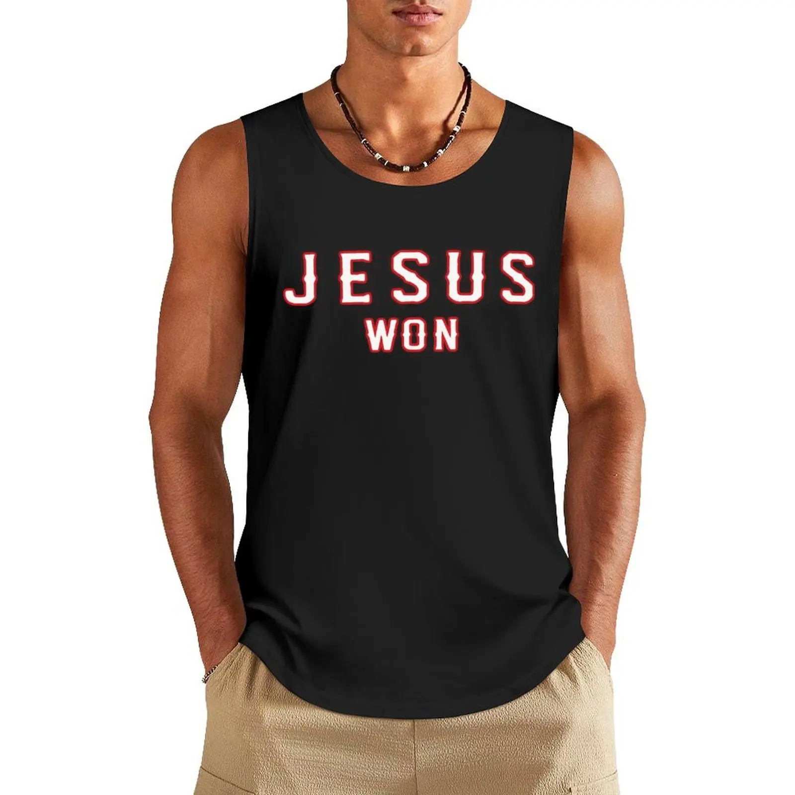 

Jesus Won Tank Top Sportswear for men men clothings bodybuilding t-shirt