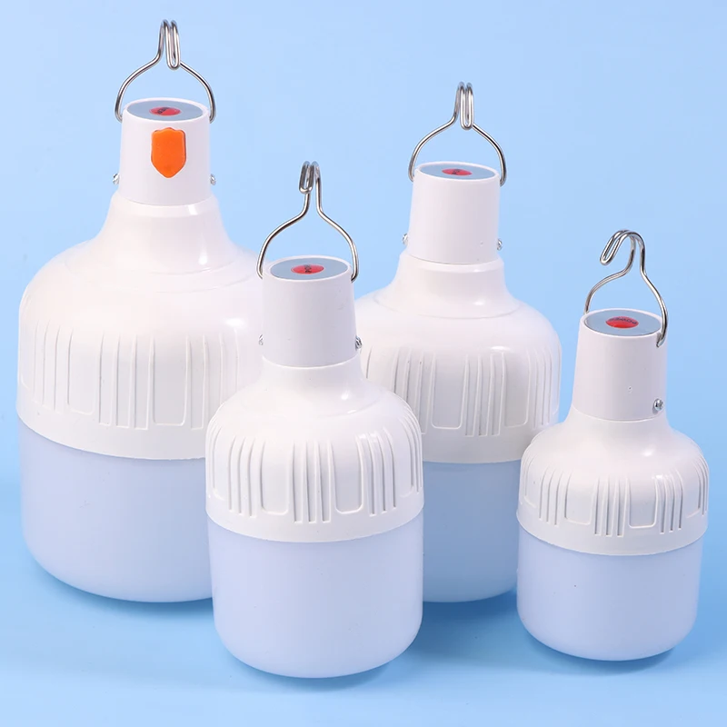 

20/40/80/100W USB Rechargeable LED Bulb Camping Light Hanging Tent Work Light Portable Emergency Bulb For Garden Outdoor