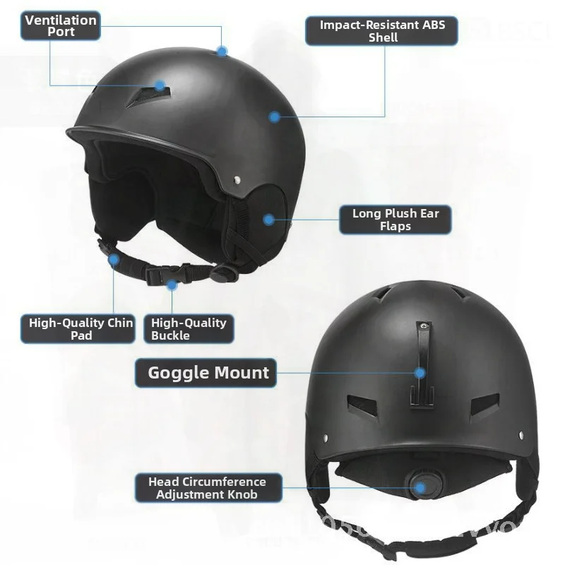 

Adjustable Anti-collision Snow Helmet for Men & Women Warm Ear Protection Ski & Skateboarding Helmet Universal Fit 54-62cm