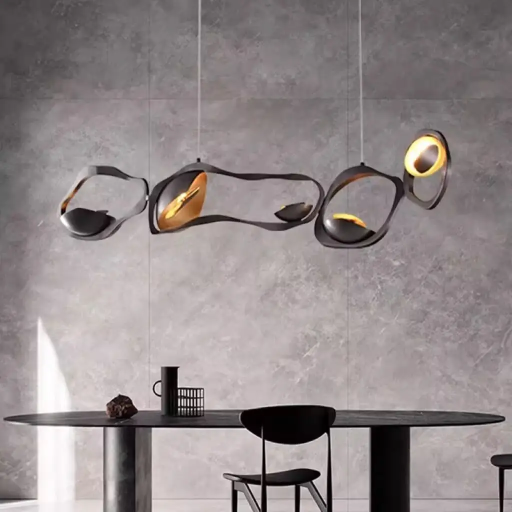 Restaurant bar chandelier, designer art Nordic high-end atmosphere light, creative special-shaped front desk chandelier