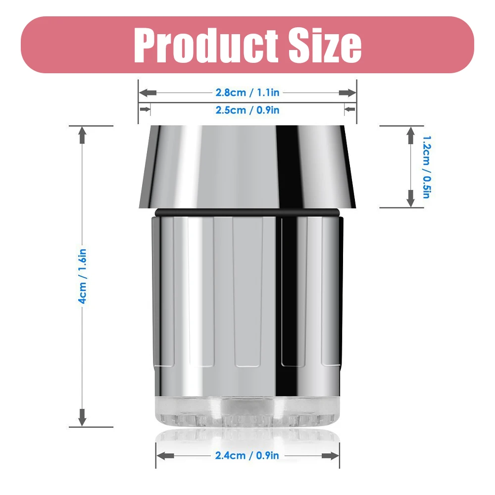 LED 물 수도꼭지 스트림 라이트, 주방 욕실 샤워 탭, 수도꼭지 노즐 헤드, 7 가지 색상 변경, 온도 센서 라이트 수도꼭지