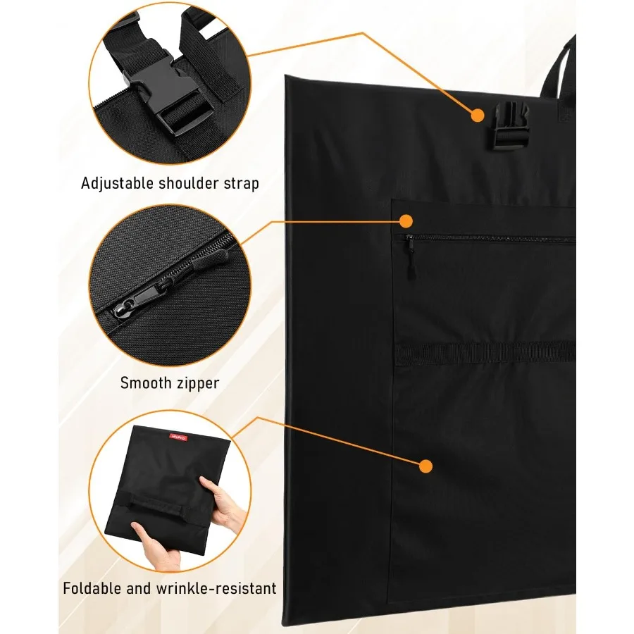 Легкая художественная сумка-портфель, водонепроницаемый чехол 32 x 42 дюйма с регулируемым плечевым ремнем и ручкой для удобного переноски, идеально подходит для