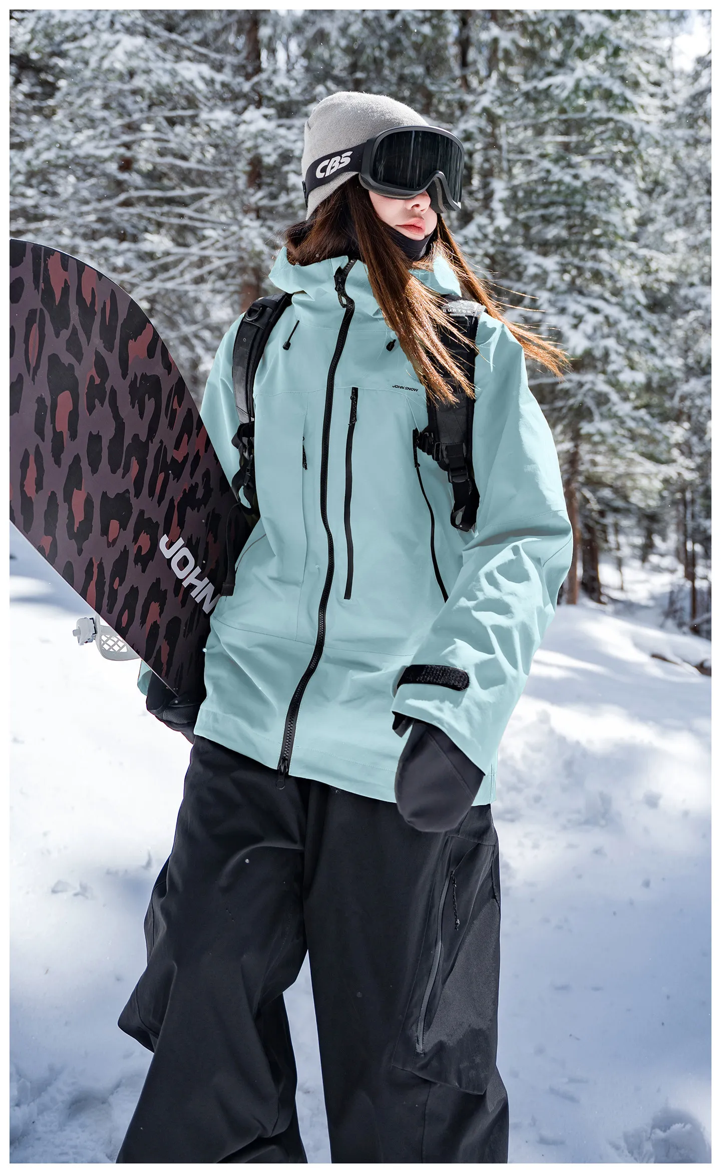 2026 John Snow Unisex Lose Skijacke Vollständig Versiegelt Wasserdicht Winddicht Warme Snowboardjacke für Männer und Frauen Winter Outdoor – Detail 39