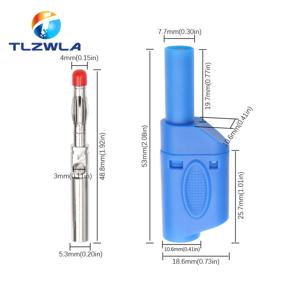 Assembled 4mm Safe Banana Plug Protective Fully Closed High Current 20A Banana Plug Test Plug Panel Plug Various Colors
