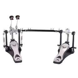 Drum Set Double Pedal Aluminum Jazz Drum Foot Pedal Alloy Double Chain Kick Pedals Tread Hammer Musical Drumsticks Accessories