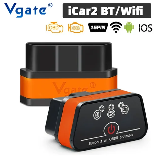 Vgate-herramienta de diagnóstico de coche iCar2 ELM327 V2.2 OBD2, escáner para Android, iOS, Bluetooth 3,0, WiFi, OBD 2, lector de código PK KONNWEI KW906