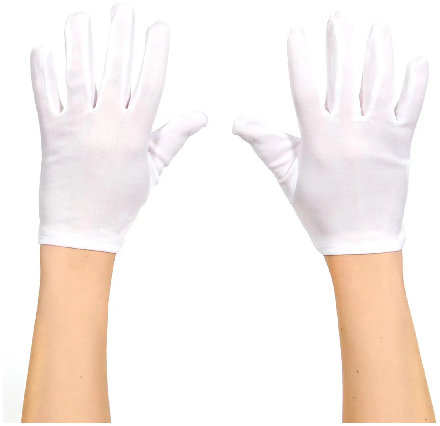 White color adult height lycra show glove