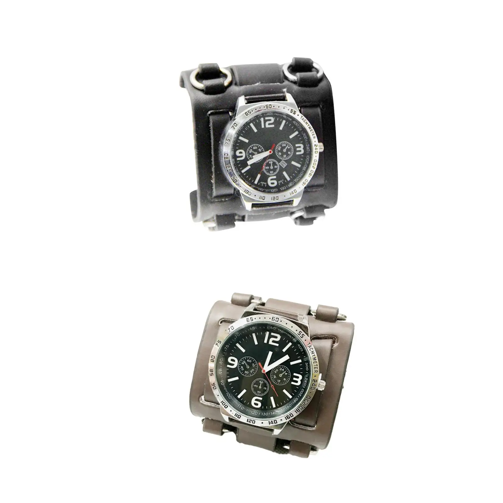 

Мужские наручные часы в стиле панк с манжетами, римские цифры, мужские широкие ремешки с пряжками