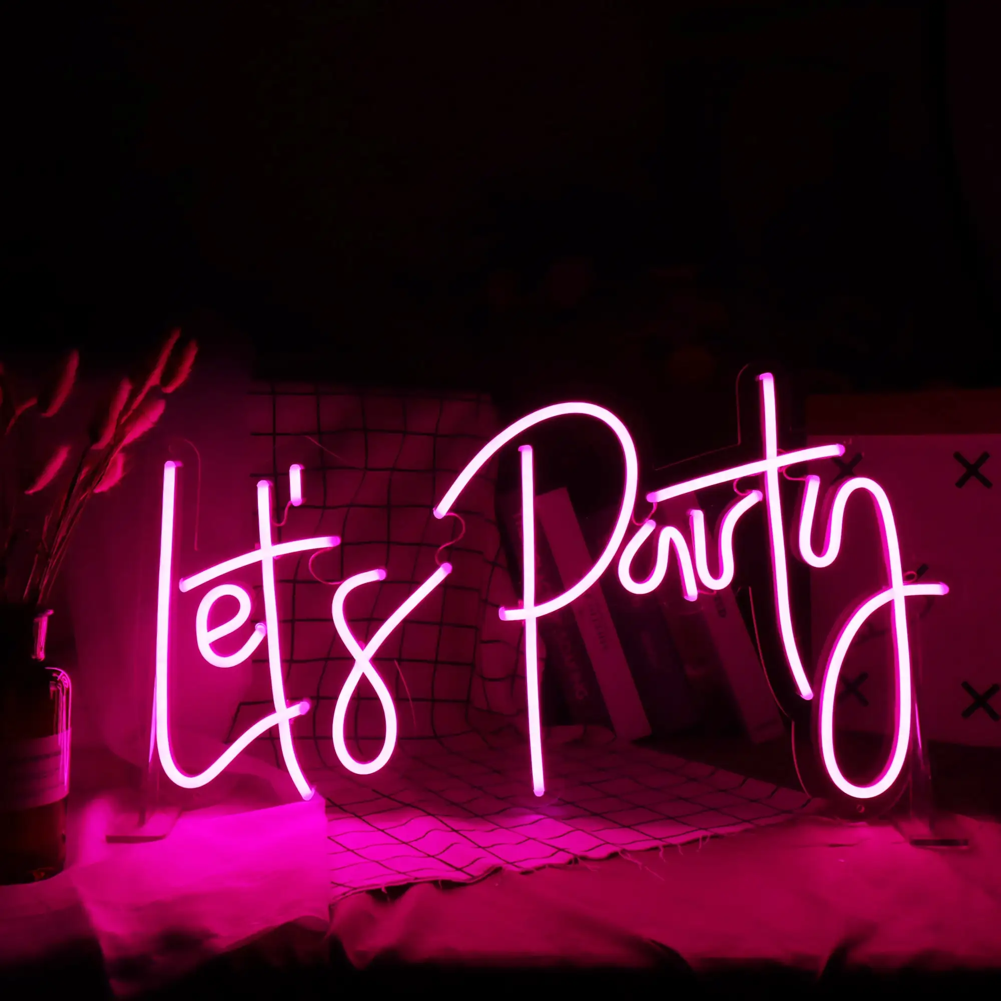 

Let's Party Neon Sign Bar Neon Signs Wedding Birthday Backdrop Bar Neon Party Signage Party Backdrop