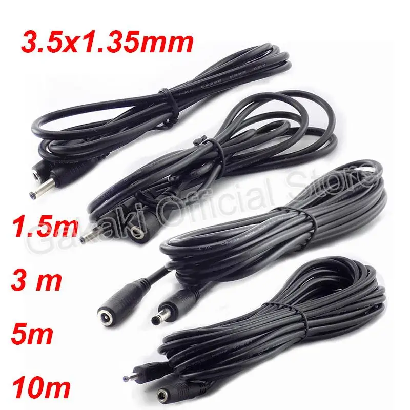 5.5x2.1mm Plug Connector 5V 2A 12V 5A 3.5x1.35mm Jack DC Female to Male Extension Cord Cable Power Supply Adapter Wire Line