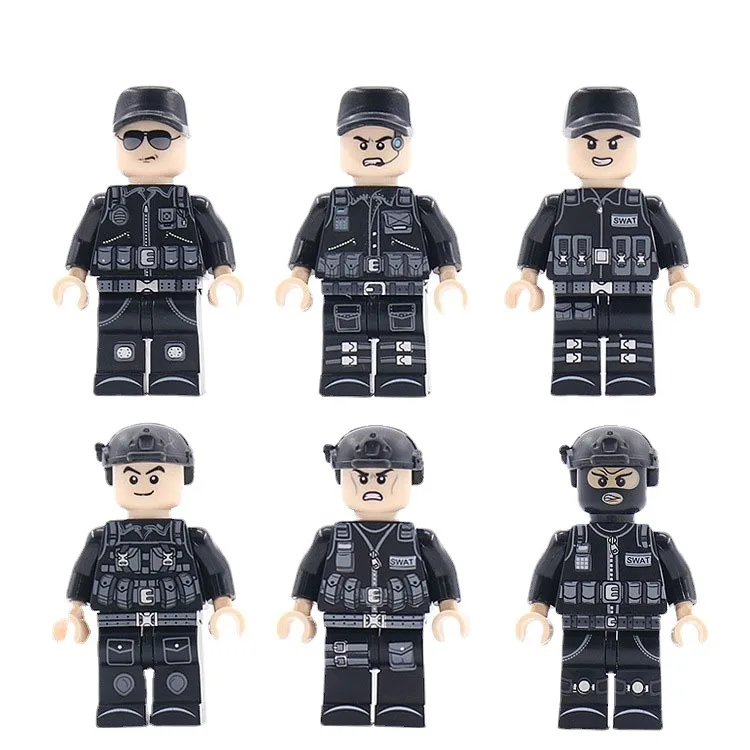 Special forces doll swat doll small particles assembled building blocks toy accessories weapon explosion-proof clothing.