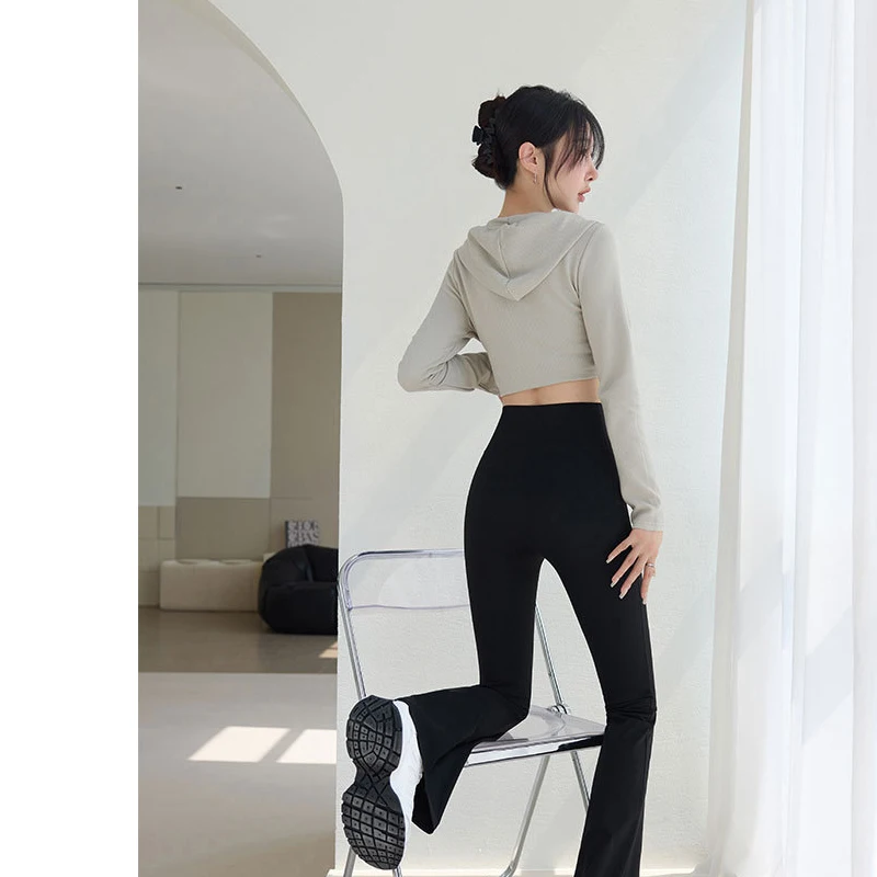 ラテンダンス衣装ハイウエスト痩身黒パンツ女性モダンダンス練習服タンゴチャチャサンバトレーニングパンツ