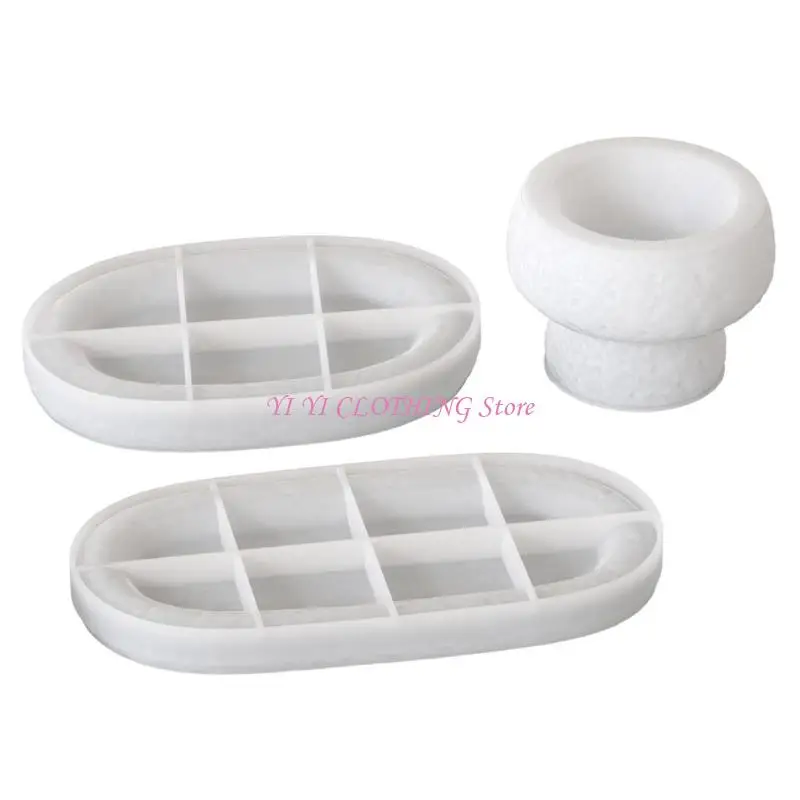 

N5KF Silicone Mold for Epoxy Tray Casting Oval Shaped Plate Mould Cup Mold