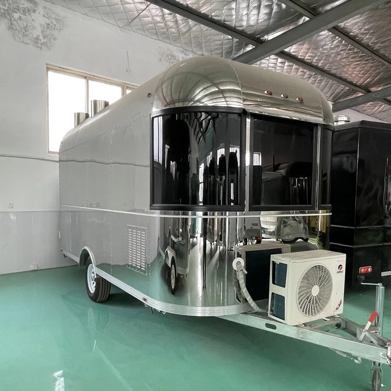 Commercial Customized Hot Selling Multifunctional Outdoor Food Truck Cart Ice Cream Pizza Bbq Burger Coffee Mobile Trailer