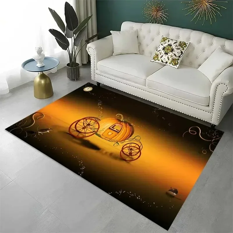 

Pumpkin Halloween Area Rug for Living Room Bedside Plush Non-Slip Floor Mat Machine Washable Holiday Home Decor