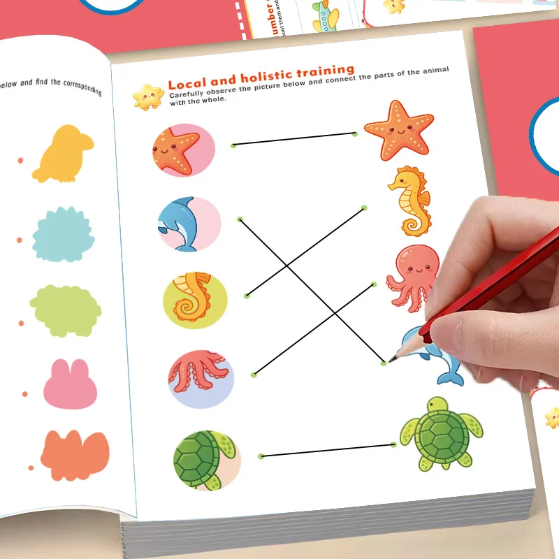 Related Connections Activity Workbook for Kids,Concentration&Logical Thinking Training Book with Shadow Matching,Number Counting