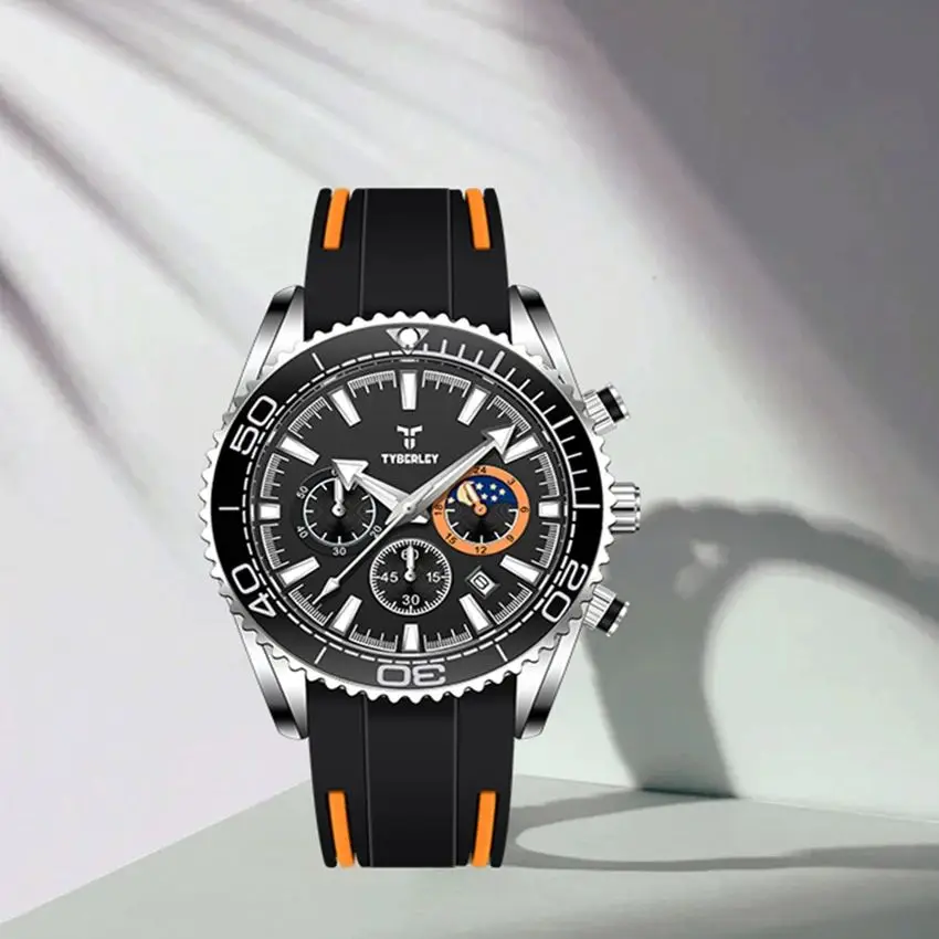 TYBERLEY 2025 جديد ساعة كوارتز رجالية موضة الاتجاه الرياضة نمط 30 متر مقاوم للماء تصميم مضيئة مؤشر وظيفة ساعة كوارتز #3