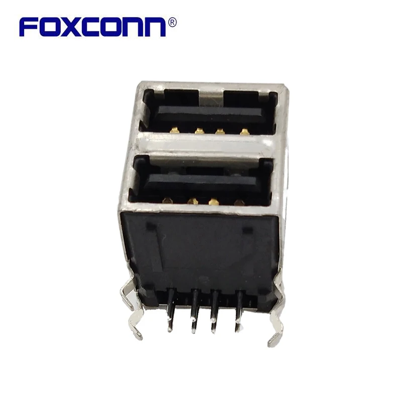 Le matrici USB A due piani Foxconn UB1112C-DM5-4F USB2.0 tipo A non trasportano schegge