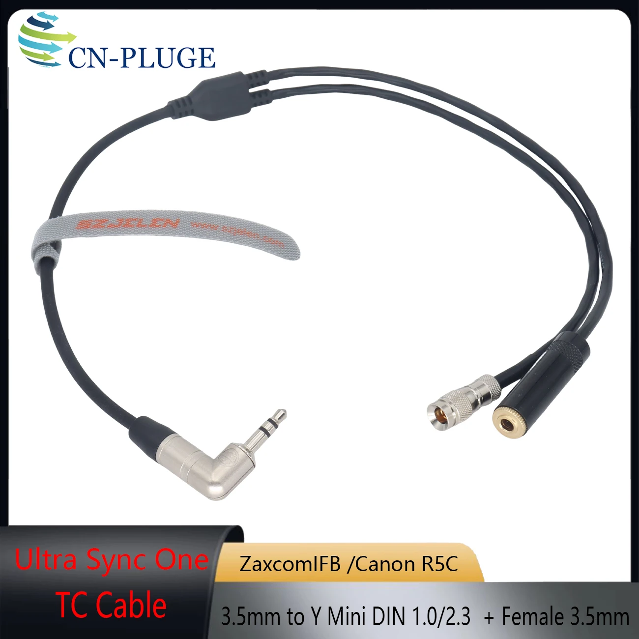 3.5mm TRS Jack To DIN 1.0/2.3 + Stereo 3.5mm Female jack Timecode Cable And simple mini microphone For Ultra Sync One /Canon R5C