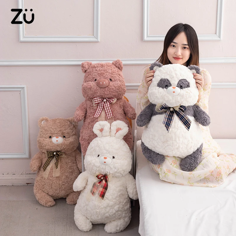 

60cm Cloud Soft Stuffed Animal Cute Panda Pig Bear Rabbit Plush Toys Large Huggable Plushies Girl Boy Birthday Xmas Gift