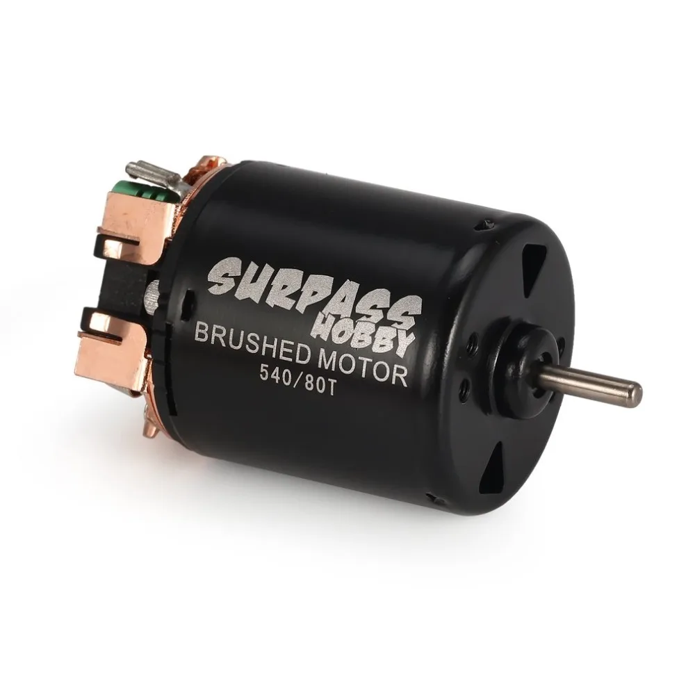 SURPASS HOBBY 540 Brushed Motor 13T 17T 21T 23T 27T 35T 45T 55T 80T & 60A ESC 5V/2A BEC for 1/10 RC Off-road Racing Car Truck