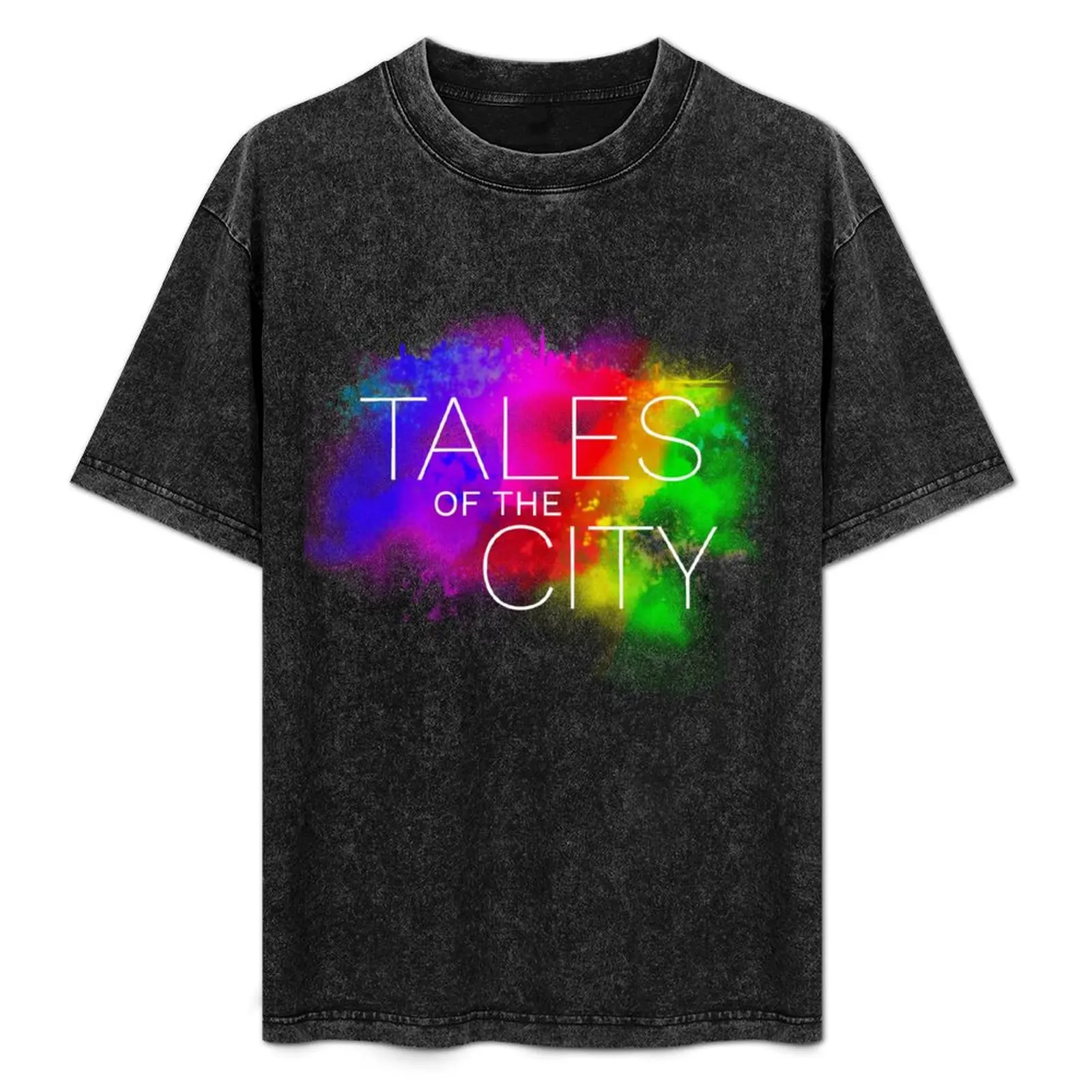 

Футболка с логотипом Tales of the City Rainbow Cloud, простая футболка большого размера