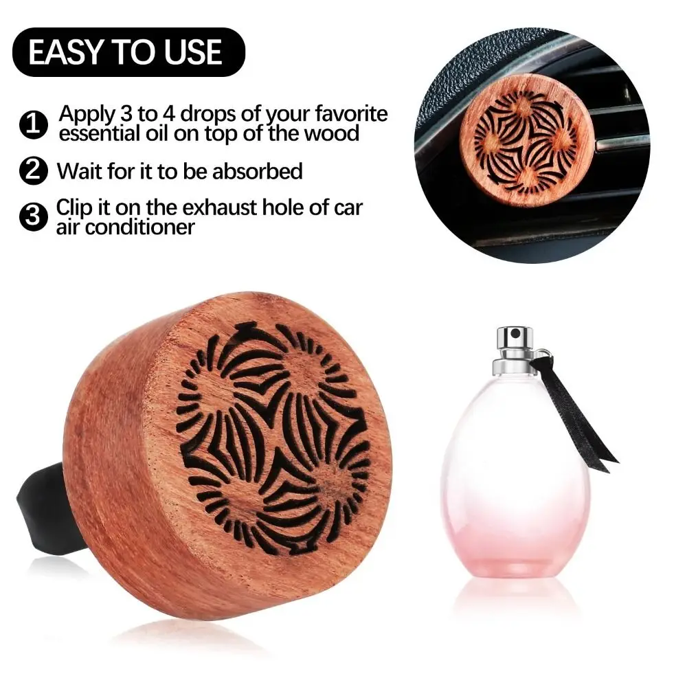 Wooden Wooden Car Diffuser Rosewood Carved Car Air Freshener Fragrant Expanding Exquisite Car Clip Car Outlet Vent Clip