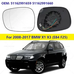 For 2008-2017 BMW X1 X3 (E84 F25) Side Mirror Glass Heated 51162991659 51162991660
