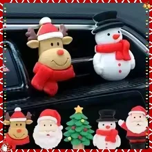 

Набор из 3 зажимов для вентиляции автомобиля Санта-Клауса-праздничное украшение автомобиля, освежитель воздуха для ароматерапии для рождественских подарков, забавные аксессуары