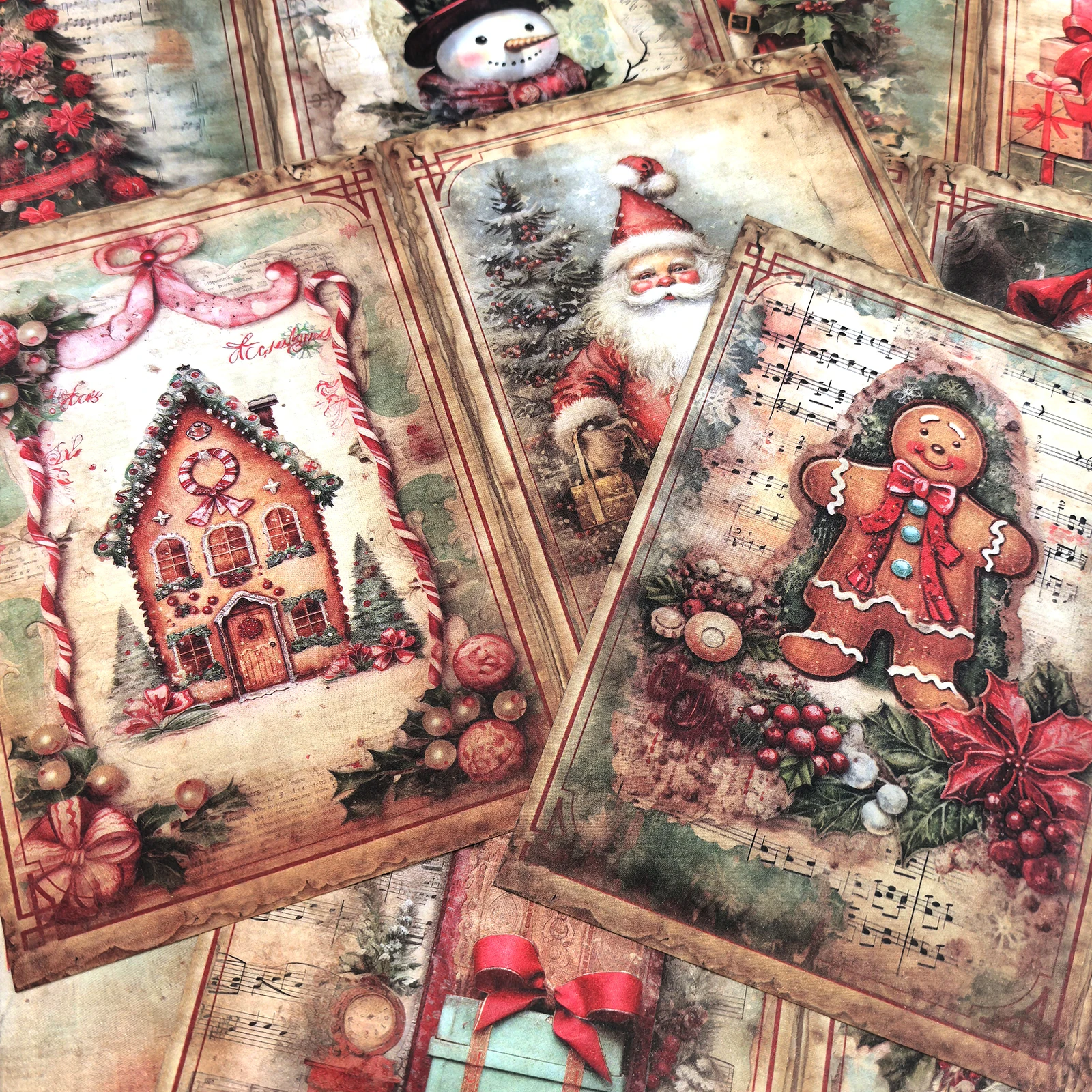 Viguscraft 10 hojas tamaño A5 regalos de Navidad Vintage de Santa Junk Diary Magazine Scrapbooking