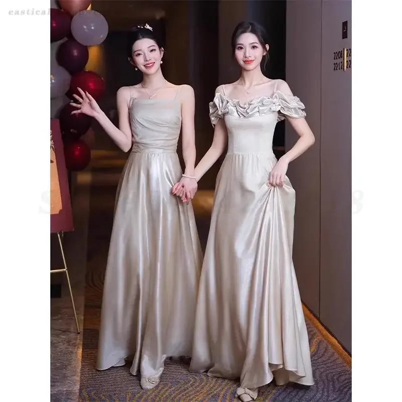 

Long Evening Prom Gown Bridesmaid Team Vestidos Fashion Elegant Dress Modest Temperament Wedding Party Sexy Slim Cheongsam