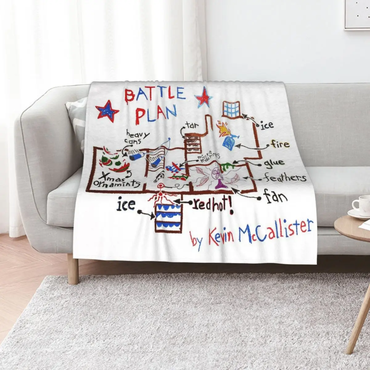Kevin Home Battle Plan Throw Blanket funny gift Decoratives heavy to sleep christmas decoration Designers Beach Blankets