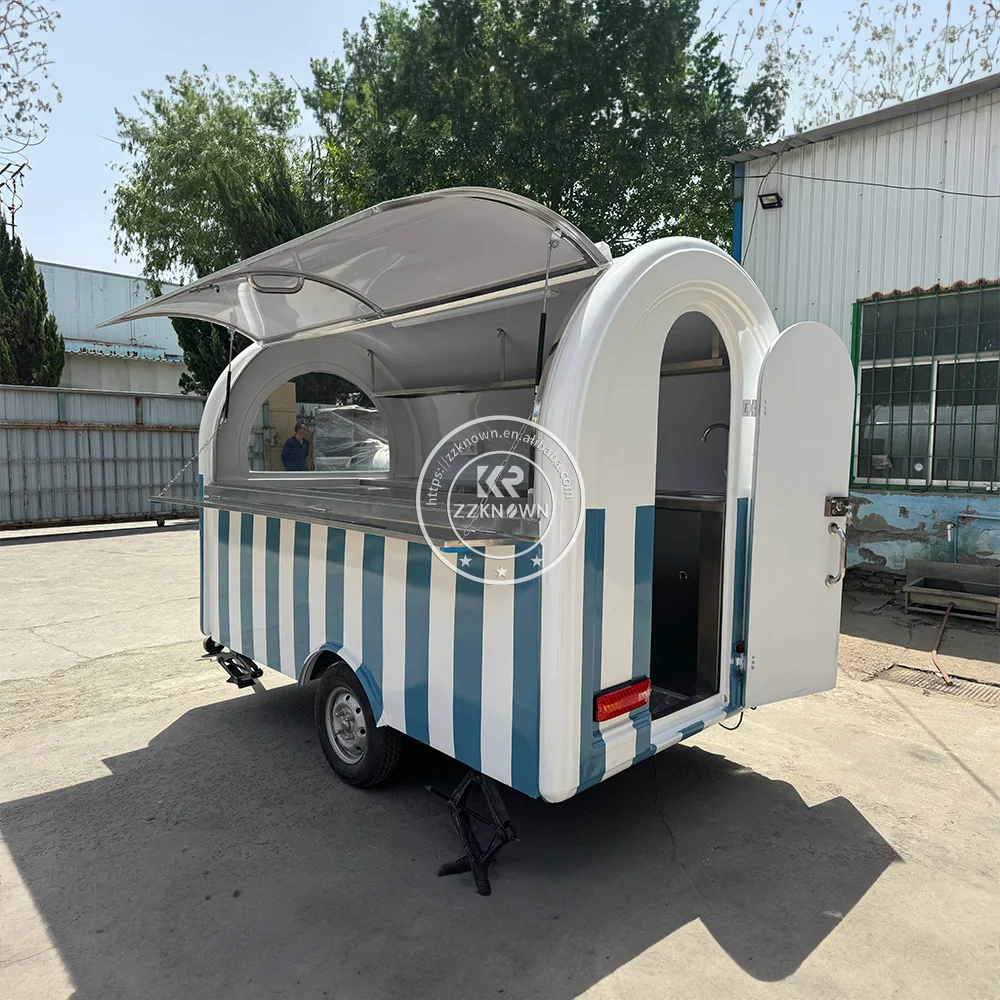 이동식 푸드트럭 완비된 노점 핫도그 카트 푸드밴 아이스크림 스낵 카트 맞춤형 커피 바베큐 푸드 트레일러 판매