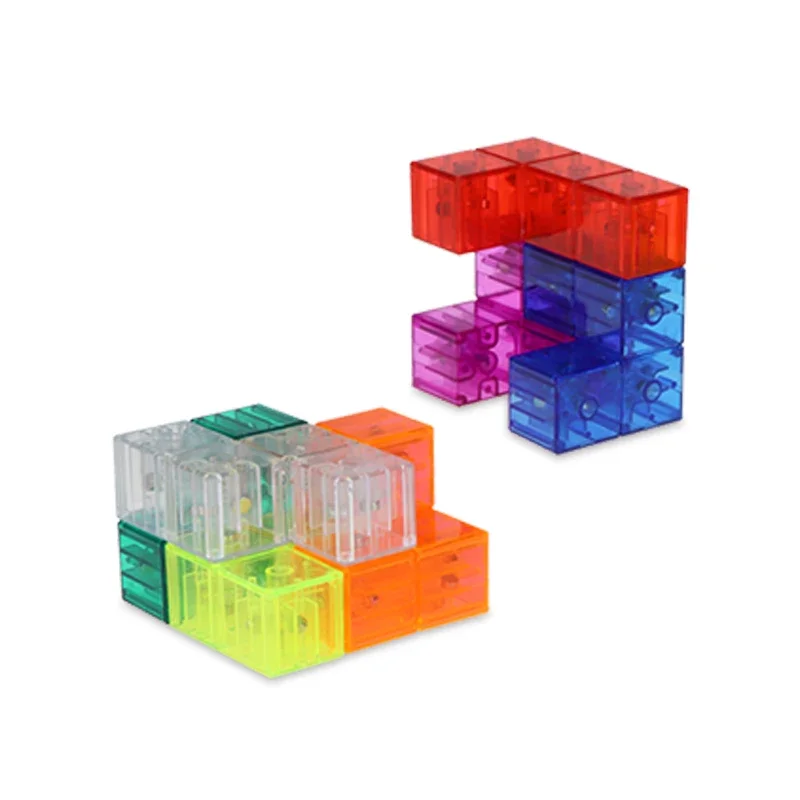 YJ DIY Magnetic Cube Building Blocks 3D Magnet Tile 7Pcs Set Puzzle Speed Cube 54pcs Guide Cards IntelligenceToys For Children