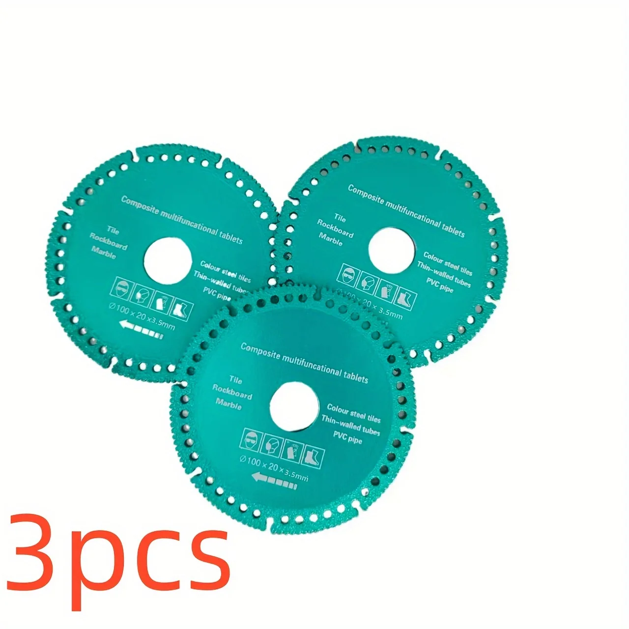 3-Pack of Ultra-Thin Diamond Cutting Blades for Smooth Cutting and Grinding of Glass, Stone, Ceramics, Wood, Metal, and Tiles
