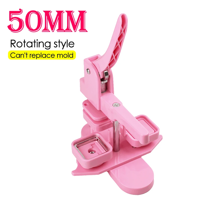 

Square Badge Button Maker 50mm Rotating Type Manual Press Badge Making Machine for Making Fridge Magnets,Refrigerator Stickers