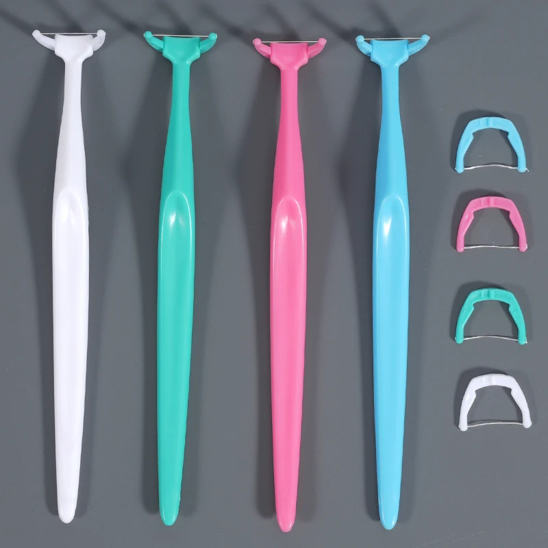 1set Oral dental floss with 20 disposable replacement heads, teeth cleaning in blue, green, white, pink colors randomly selected