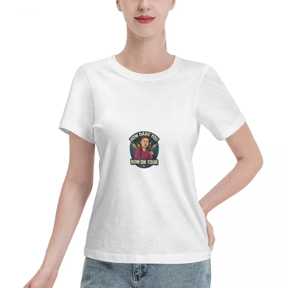 Clearance How Dare You Now On Tour T-shirt pour femme, style preppy, anti-rétrécissement