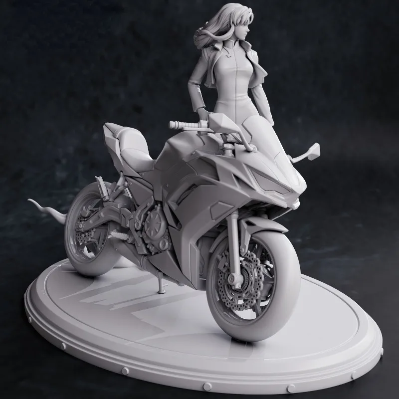 1/24 Cool Girl Rider Warrior Resin Figure Model Kit Fantasy Hobby Miniature Diorama Toy Unassembled Unpainted 3D printing