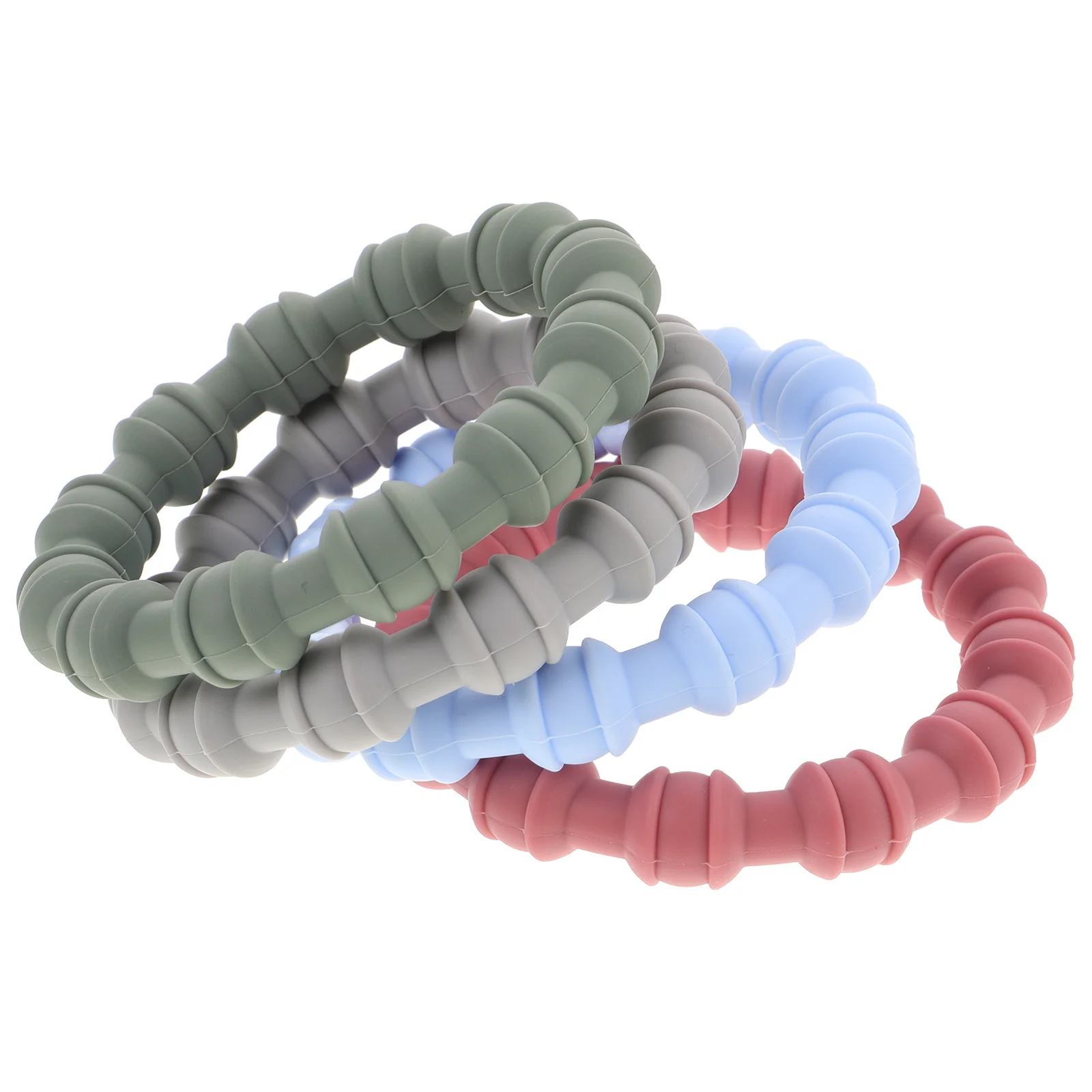 

4 шт. детские браслеты для прорезывания зубов, красочный выбор, безопасный, надежный, мягкий материал без запаха, легкое обслуживание