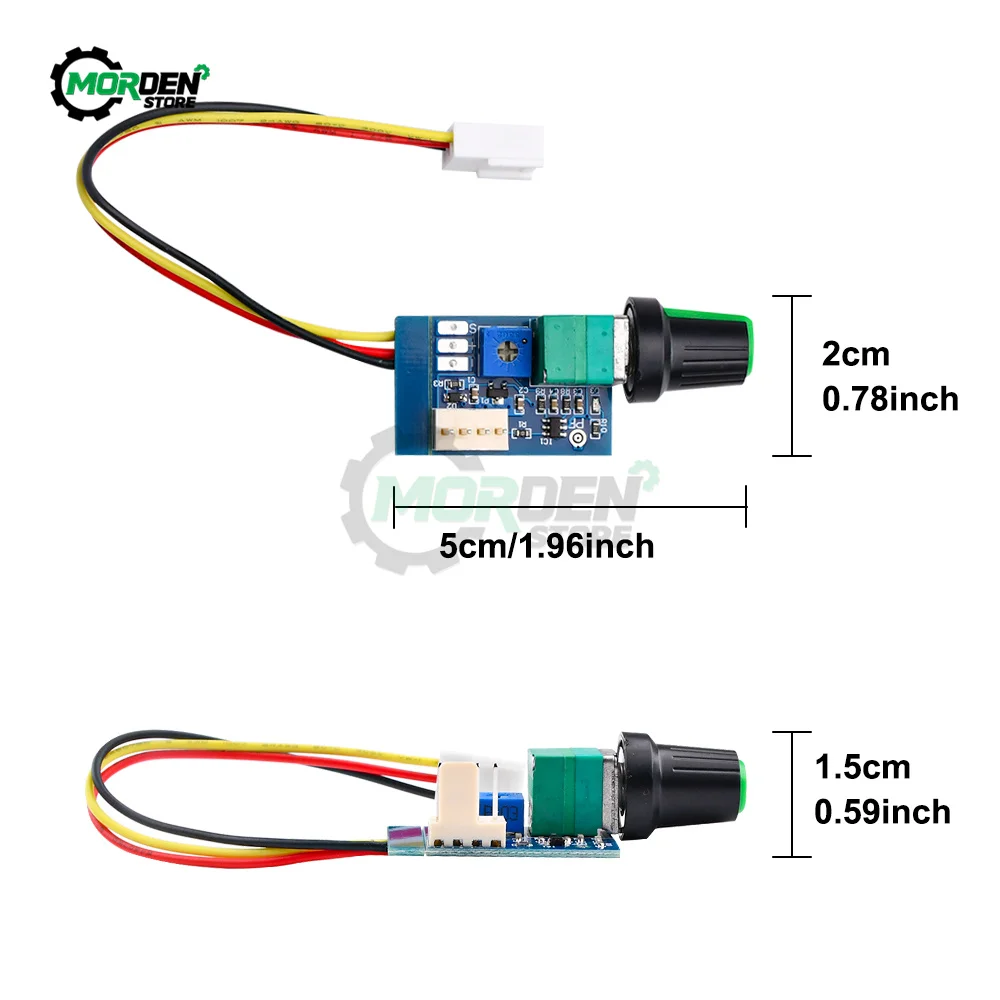 DC12V Manual Four-Wire PWM Fan Speed Motor Controller Board With Knob Switch Governor Module With 3Pin Connector Power Supply