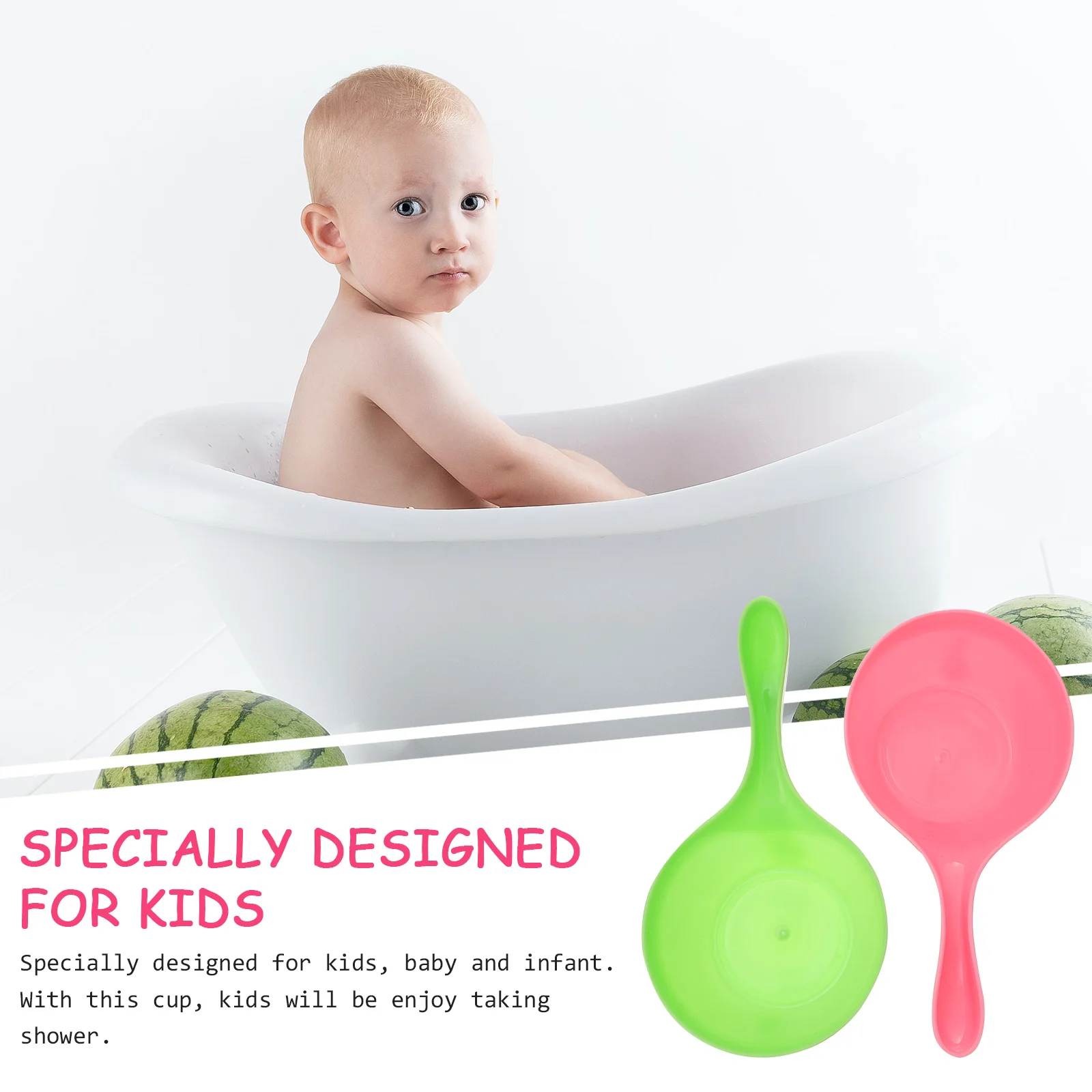 

3pcs Baby Shampoo Wash Hair Head Cup Shower Water Spoon Bath Child Non Toxic PP Material Durable Portable Environmental