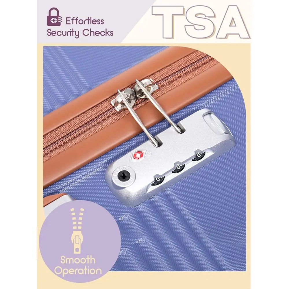 5-Piece Hardshell Luggage Set with Wheels, ABS Carry-On Suitcases, and TSA Lock for Travel