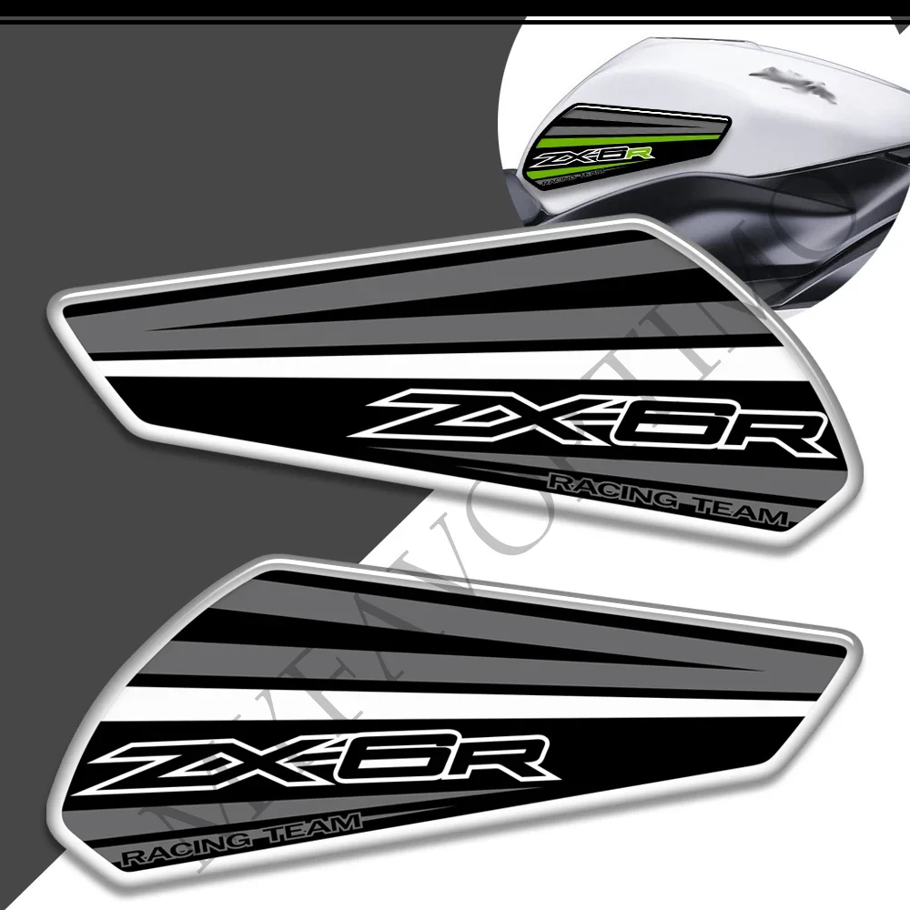 

Fairing Gas Knee Decal TankPad Motorcycle 3D Stickers For Kawasaki Ninja ZX6R ZX 6R Protector Tank Pad