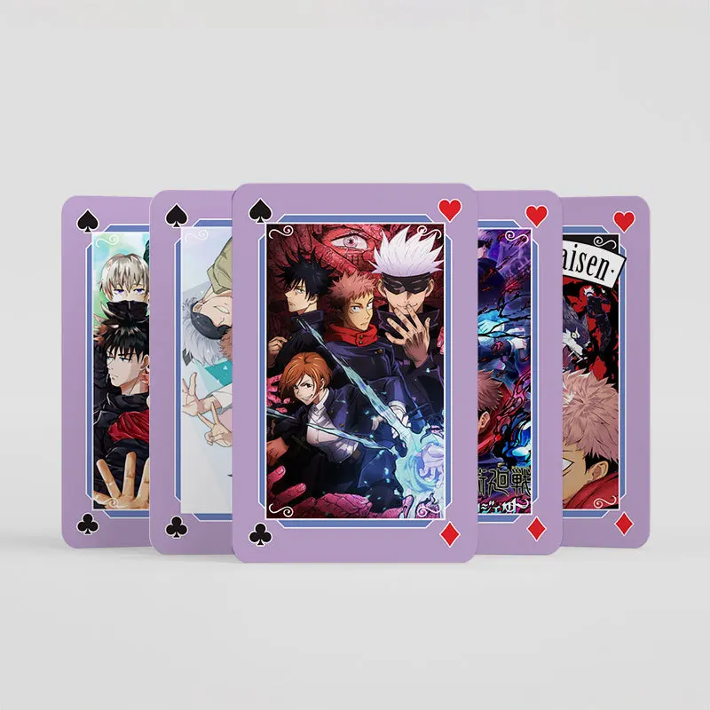 Anime Poker Toy Jujutsu Kaisen Gioco da tavolo Carte Gojo Satoru Itadori Yuji Cosplay Regalo con copertina rigida