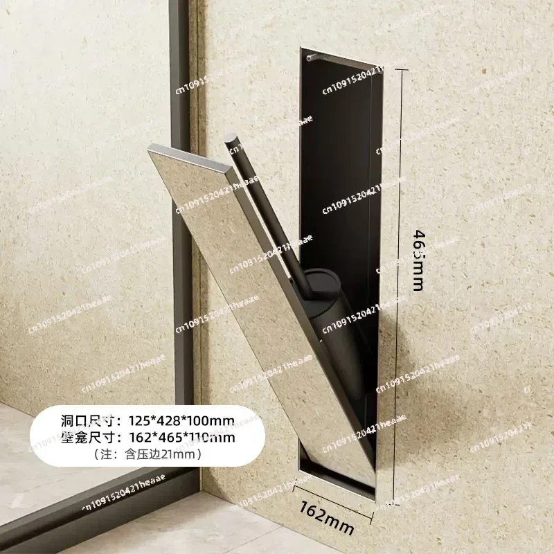 Suitable for  embedded silicone brush into wall hidden model Bathroom toilet side stainless steel niche toilet