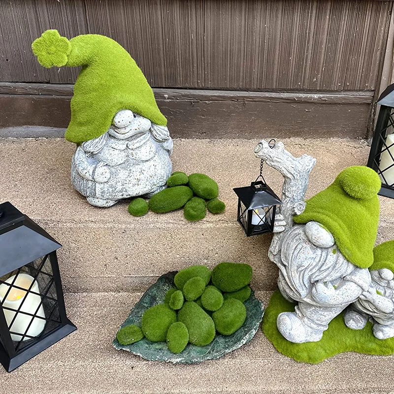 Planta de simulación de piedra falsa para manualidades, decoración de jardín artesanal, manualidades creativas, rocas de musgo artificiales, 10 Uds.