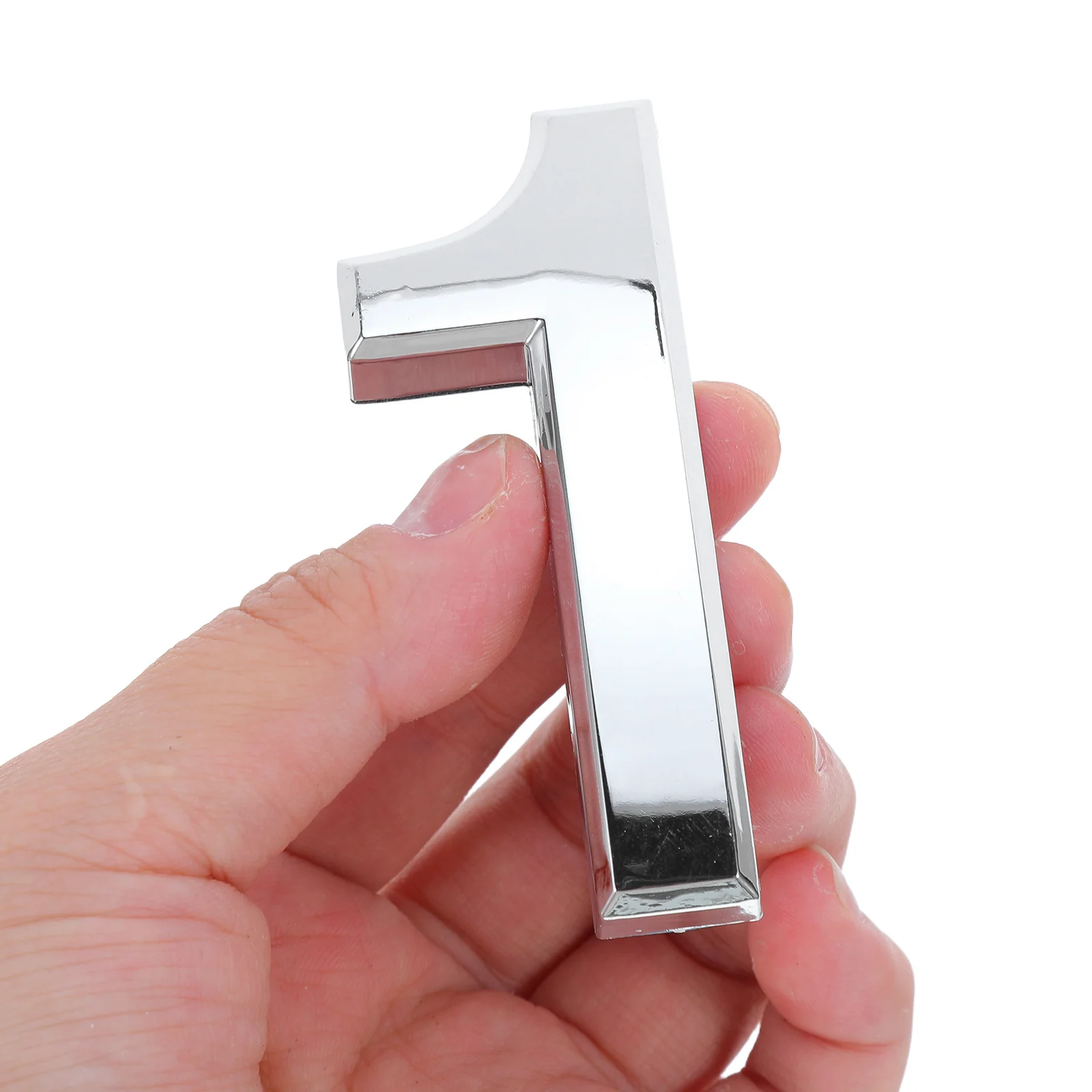 

Modern 3D Door Number Sticker 3 Inch Self Adhesive Silver Finish for Weatherproof House Mailbox Entry Sign Door Numbers Stick on